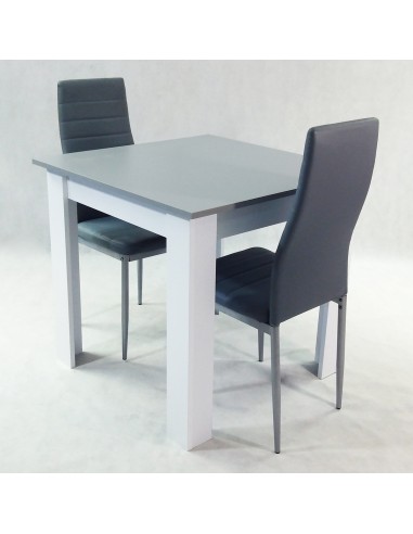 Zestaw stół Modern 80 WS i 2 szare krzesła Nicea