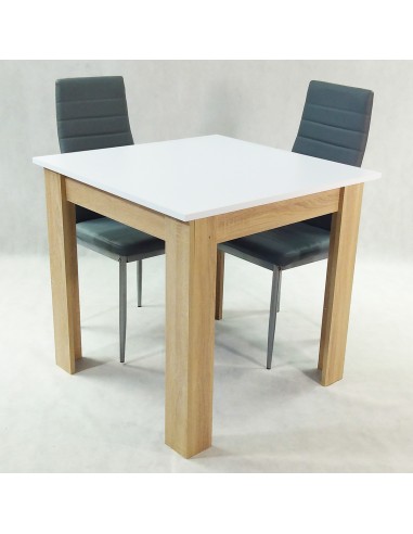 Zestaw stół Modern 80 WS i 2 szare krzesła Nicea