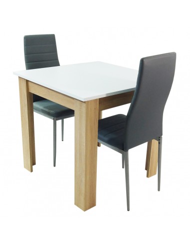 Zestaw stół Modern 80 WS i 2 szare krzesła Nicea