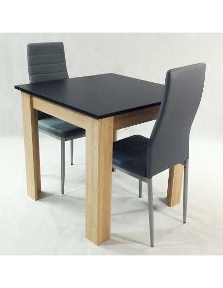 Zestaw stół Modern 80 GS i 2 szare krzesła Nicea