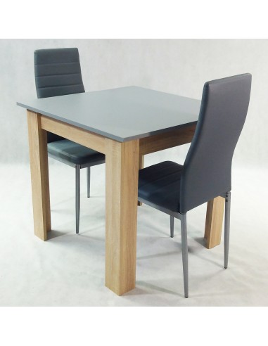 Zestaw stół Modern 80 GS i 2 szare krzesła Nicea