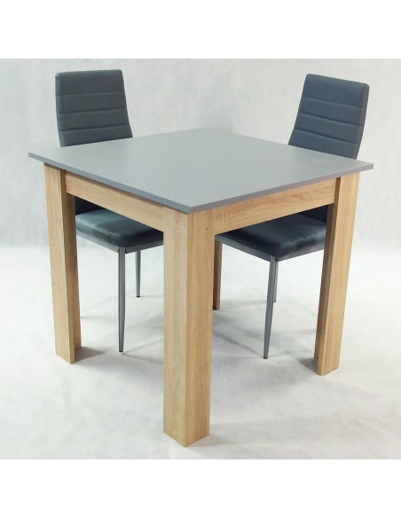 Zestaw stół Modern 80 GS i 2 szare krzesła Nicea