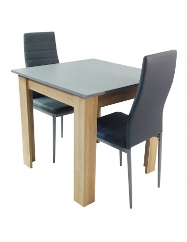 Zestaw stół Modern 80 GS i 2 szare krzesła Nicea