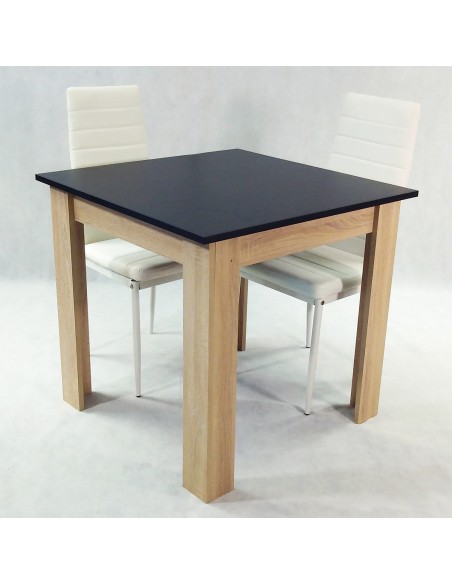 Zestaw stół Modern 80 BS i 2 białe krzesła Nicea