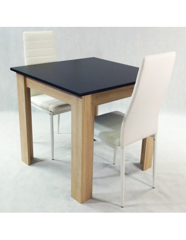 Zestaw stół Modern 80 WS i 2 białe krzesła Nicea