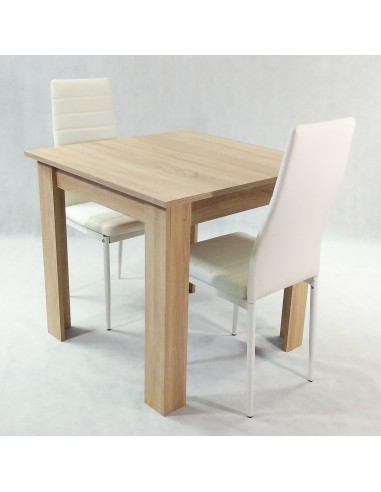 Zestaw stół Modern 80 WS i 2 białe krzesła Nicea