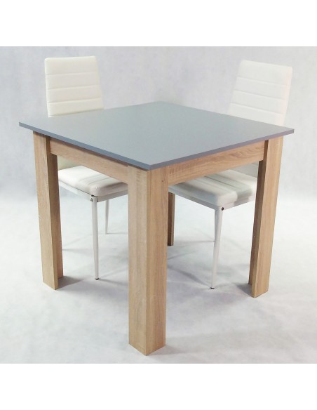 Zestaw stół Modern 80 GS i 2 białe krzesła Nicea