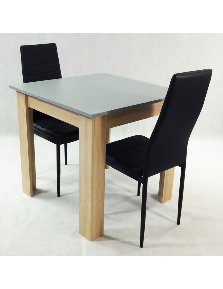 Zestaw stół Modern 80 BS i 2 czarne krzesła Nicea