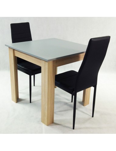 Zestaw stół Modern 80 WS i 2 czarne krzesła Nicea