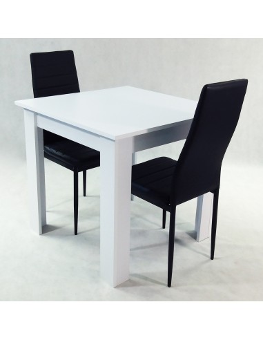 Zestaw stół Modern 80 WS i 2 czarne krzesła Nicea