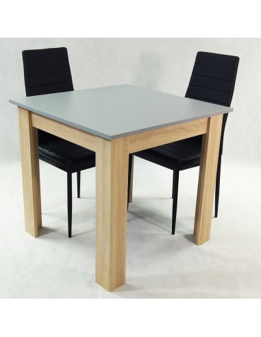 Zestaw stół Modern 80 GS i 2 czarne krzesła Nicea