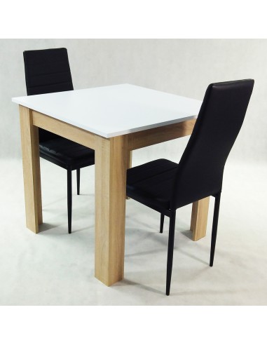 Zestaw stół Modern 80 sonoma i 2 czarne krzesła...