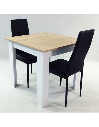 Zestaw stół Modern 80 sonoma i 2 czarne krzesła...