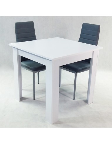 Zestaw stół Modern 80 biały i 2 szare krzesła...