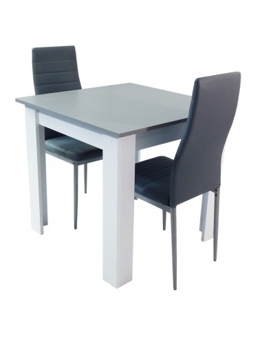 Zestaw stół Modern 80 GW i 2 szare krzesła Nicea