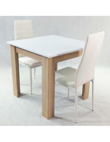 Zestaw stół Modern 80 biały i 2 białe krzesła...