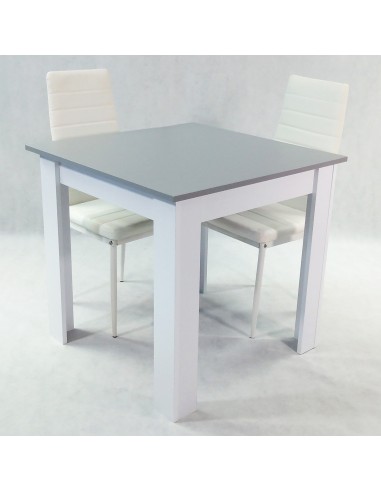 Zestaw stół Modern 80 GW i 2 białe krzesła Nicea