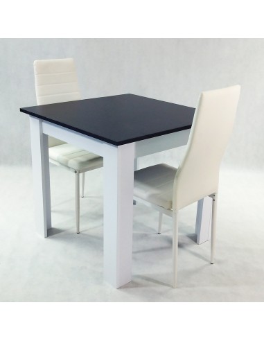 Zestaw stół Modern 80 SW i 2 białe krzesła Nicea