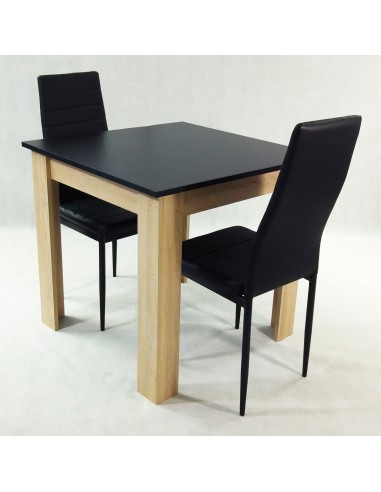 Zestaw stół Modern 80 biały i 2 czarne krzesła...