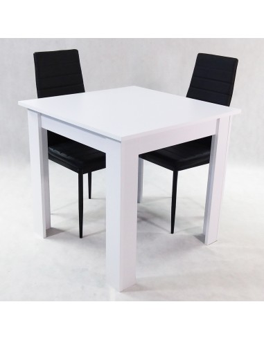 Zestaw stół Modern 80 biały i 2 czarne krzesła...