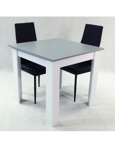 Zestaw stół Modern 80 GW i 2 czarne krzesła Nicea
