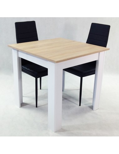 Zestaw stół Modern 80 SW i 2 czarne krzesła Nicea