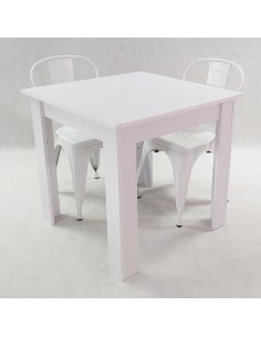 Zestaw stół Modern 80 biały i 2 krzesła Paris białe 2