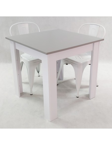 Zestaw stół Modern 80 GW i 2 krzesła Paris białe