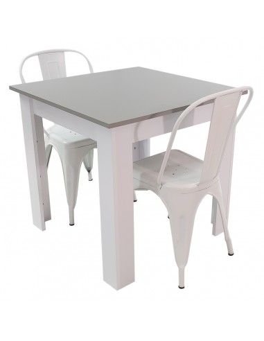 Zestaw stół Modern 80 GW i 2 krzesła Paris białe