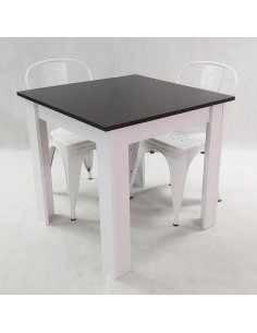 Zestaw stół Modern 80 BW i 2 krzesła Paris białe 2
