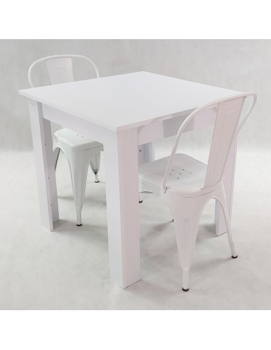 Zestaw stół Modern 80 SW i 2 krzesła Paris białe