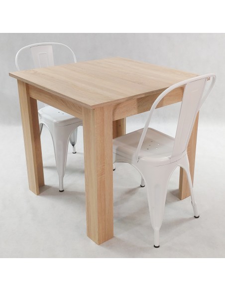 Zestaw stół Modern 80 SW i 2 krzesła Paris białe