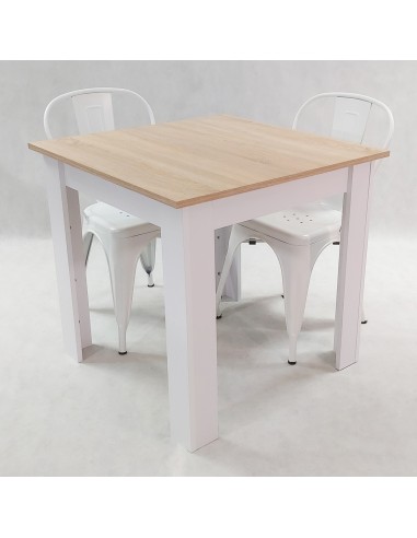 Zestaw stół Modern 80 SW i 2 krzesła Paris białe