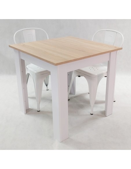 Zestaw stół Modern 80 SW i 2 krzesła Paris białe