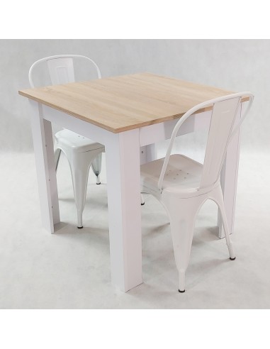 Zestaw stół Modern 80 WS i 2 krzesła Paris białe