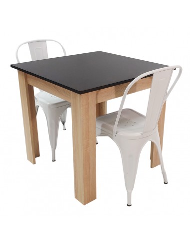 Zestaw stół Modern 80 BS i 2 krzesła Paris białe