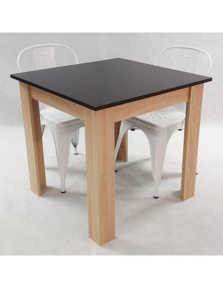 Zestaw stół Modern 80 BS i 2 krzesła Paris białe