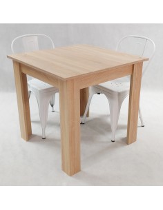 Zestaw stół Modern 80 sonoma i 2 krzesła Paris białe 2