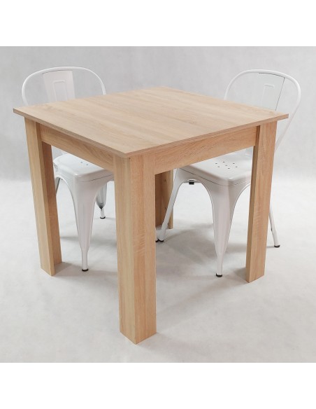 Zestaw stół Modern 80 sonoma i 2 krzesła Paris białe