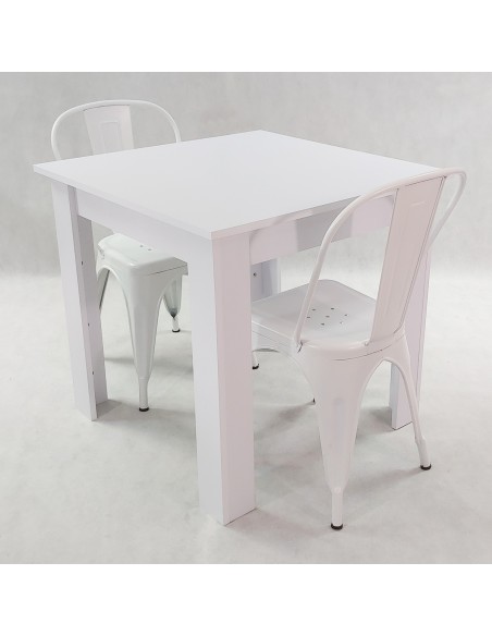 Zestaw stół Modern 80 GS i 2 krzesła Paris białe
