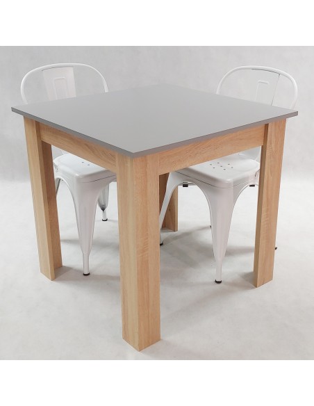 Zestaw stół Modern 80 GS i 2 krzesła Paris białe