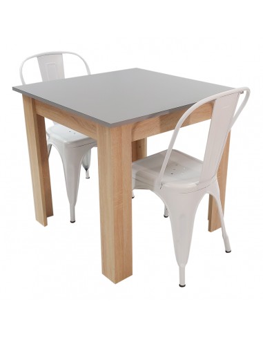 Zestaw stół Modern 80 GS i 2 krzesła Paris białe
