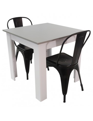 Zestaw stół Modern 80 GW i 2 krzesła Paris czarne
