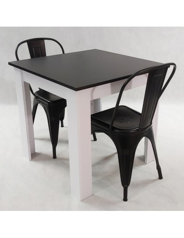 Zestaw stół Modern 80 SW i 2 krzesła Paris czarne