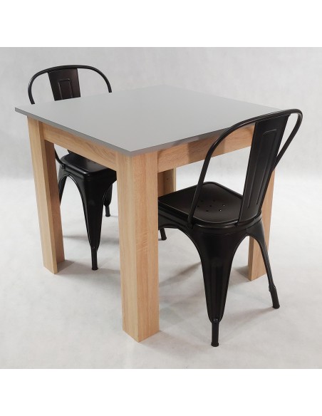 Zestaw stół Modern 80 SW i 2 krzesła Paris czarne