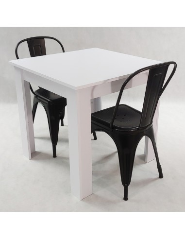 Zestaw stół Modern 80 BW i 2 krzesła Paris czarne