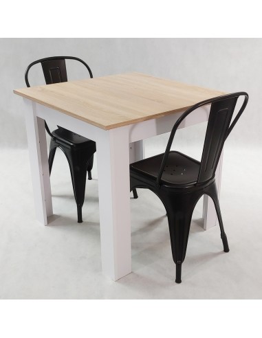 Zestaw stół Modern 80 BW i 2 krzesła Paris czarne