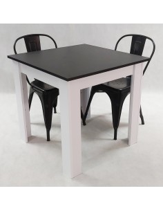 Zestaw stół Modern 80 BW i 2 krzesła Paris czarne 2