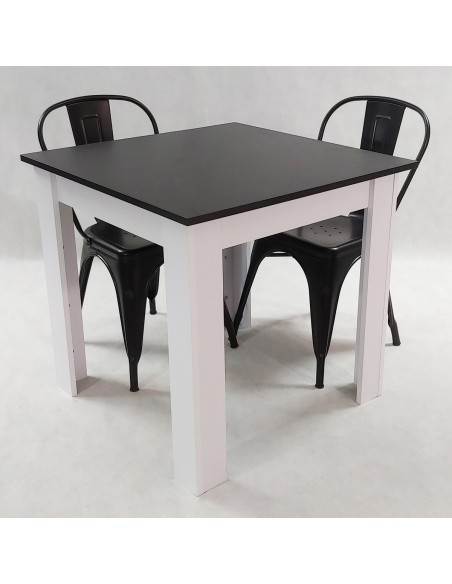 Zestaw stół Modern 80 BW i 2 krzesła Paris czarne