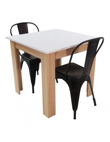 Zestaw stół Modern 80 WS i 2 krzesła Paris czarne
